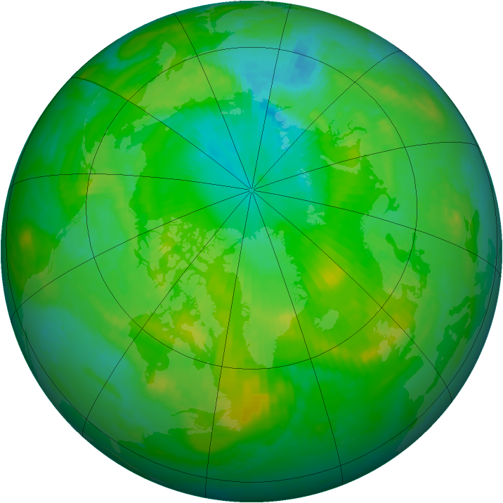Arctic ozone map for 21 July 1999